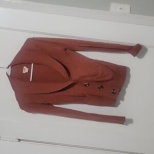 Women's orange long sleeve cardigan. Massimo supply Co. Size XS. Button front.